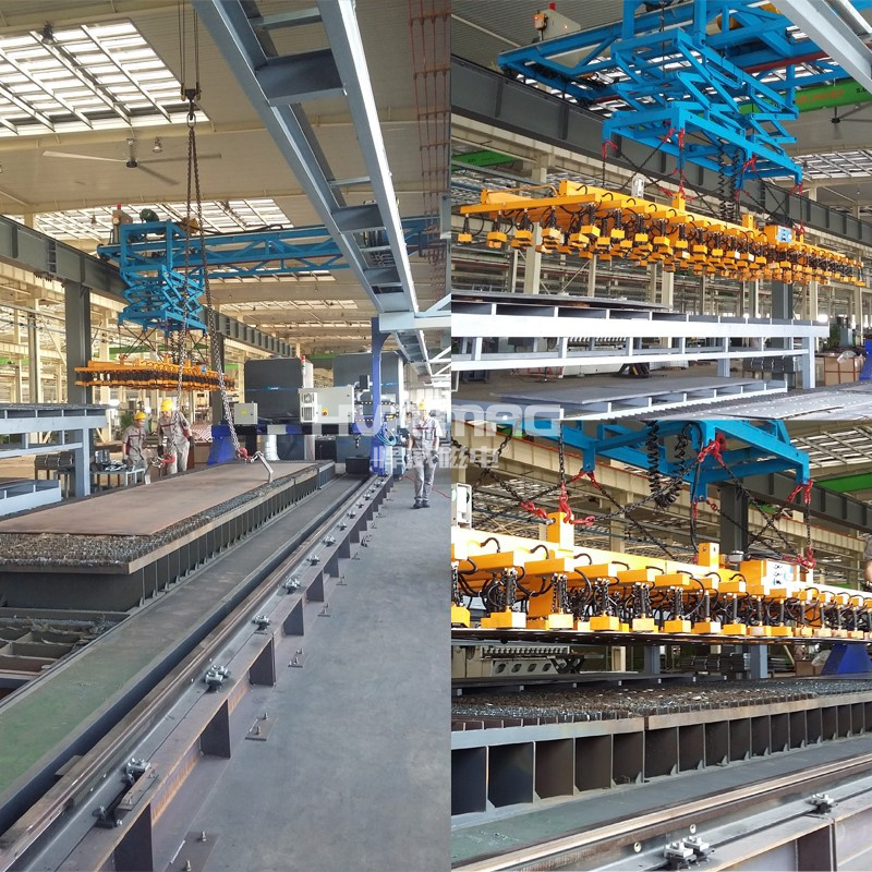 鋼板切割線 如何安全快速下料？就用點陣式磁力吊具