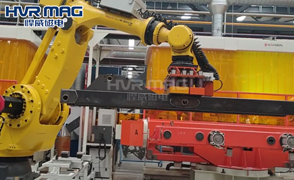 論自動(dòng)化生產(chǎn)車間，機(jī)器人電永磁吸盤的魅力